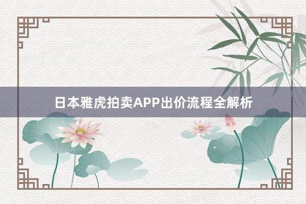 日本雅虎拍卖APP出价流程全解析